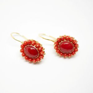 corals gold earrings